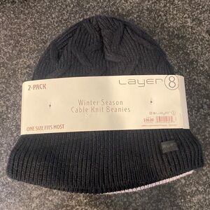 NWT 2-pack cable  knit winter beanies.